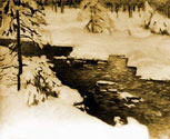 A Winter Landscape with a Stream