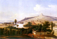 View of the Vistula and the Hill of the Blessed  Bronislawa near Krakow