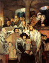 Jews Praying in the Synagogue