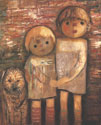Two Children with a Dog
