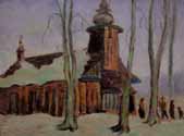 Landscape with Wooden Church, 1940's