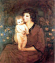 Portret kobiety z dzieckiem. Matka z dzieckiem