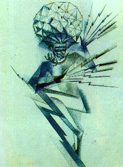 Perkun (The god of Thunder) by Stryjenska, 1934 [original colors]